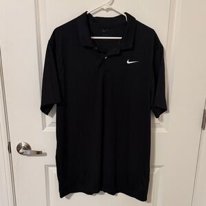 Nike Black Polo Shirt with White Swoosh